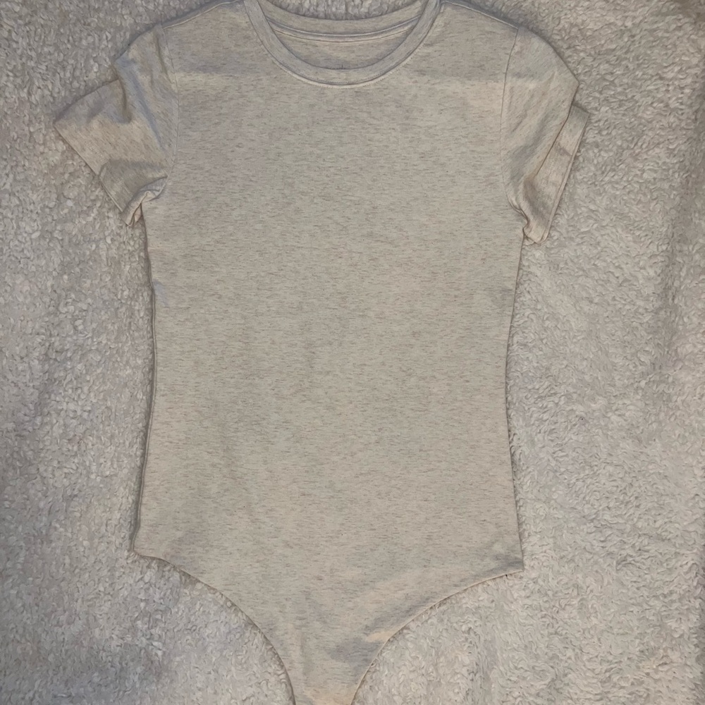 nuuds Light Heather Gray Short Sleeve Bodysuit
